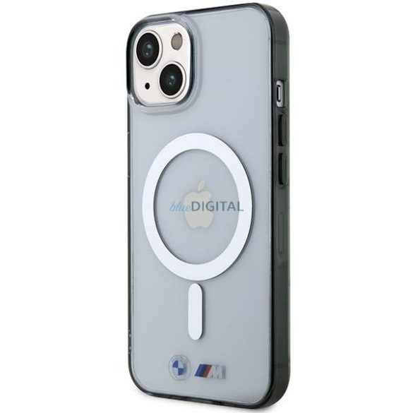 Etui BMW BMHMP14MHCRS iPhone 14 Plus 6.7" átlátszó keménytok Ezüst gyűrű MagSafe