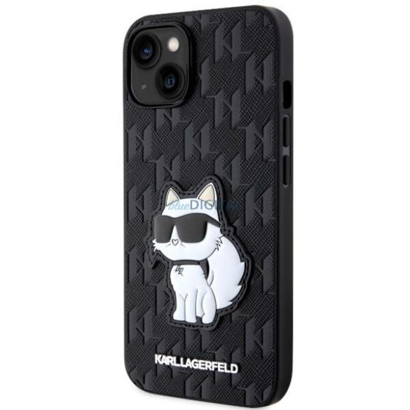 Karl Lagerfeld KLHCP14SSAKHPCK iPhone 14 6.1" fekete Safiano monogramos Choupette tok