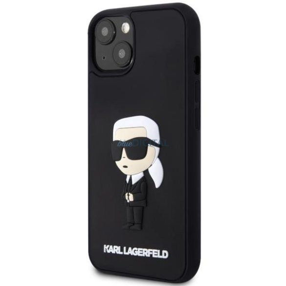 Karl Lagerfeld KLHCP14S3DRKINK iPhone 14 6.1" fekete keménytok gumi Ikonik 3D logóval