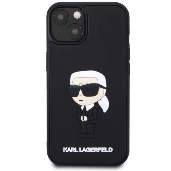 Karl Lagerfeld KLHCP14S3DRKINK iPhone 14 6.1" fekete keménytok gumi Ikonik 3D logóval