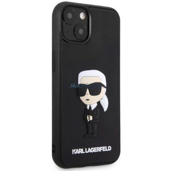 Karl Lagerfeld KLHCP14S3DRKINK iPhone 14 6.1" fekete keménytok gumi Ikonik 3D logóval