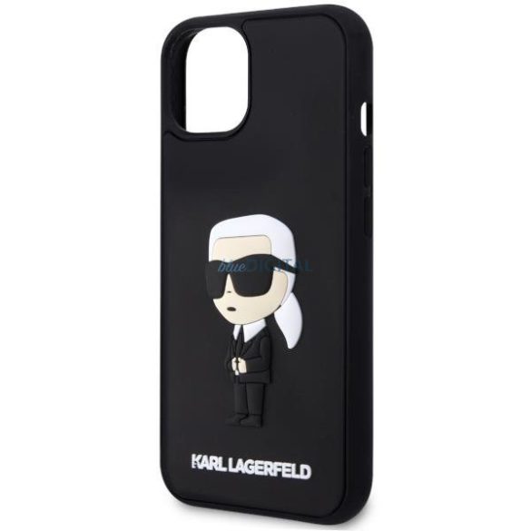 Karl Lagerfeld KLHCP14S3DRKINK iPhone 14 6.1" fekete keménytok gumi Ikonik 3D logóval