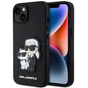 Karl Lagerfeld KLHCP14SSANKCPK iPhone 14 6.1" keménytok fekete Saffiano Karl & Choupette