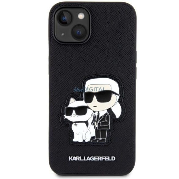 Karl Lagerfeld KLHCP14SSANKCPK iPhone 14 6.1" keménytok fekete Saffiano Karl & Choupette