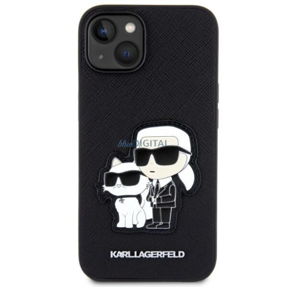 Karl Lagerfeld KLHCP14MSANKCPK iPhone 14 Plus 6.7" keménytok fekete/fekete Saffiano Karl & Choupette Karl & Choupette