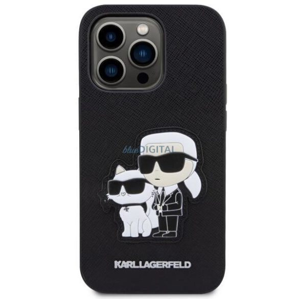 Karl Lagerfeld KLHCP14XSANKCPK iPhone 14 Pro Max 6.7" keménytok fekete Saffiano Karl & Choupette