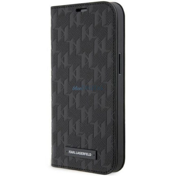 Karl Lagerfeld KLBKP14LSAKLHPK iPhone 14 Pro 6.1" könyvtok fekete Saffiano monogrammal