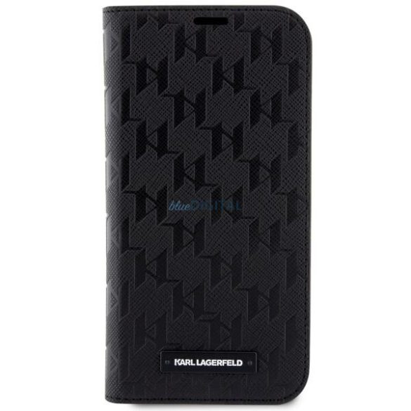 Karl Lagerfeld KLBKP14LSAKLHPK iPhone 14 Pro 6.1" könyvtok fekete Saffiano monogrammal