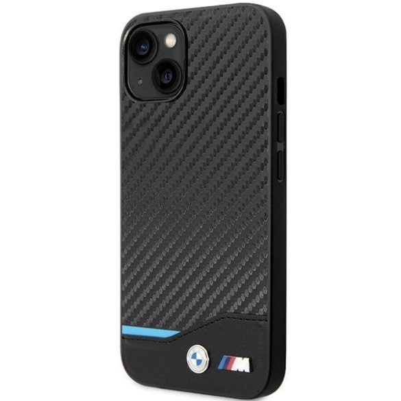 Tok BMW BMHCP13M22NBCK iPhone 13 6.1" fekete bőr Carbon