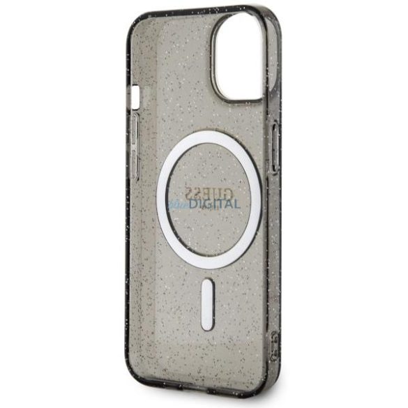 Guess GUHMP14SHCMCGK iPhone 14 6.1" fekete keménytok csillogó arany MagSafe