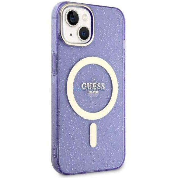 Guess GUHMP14MHCMCGU iPhone 14 Plus 6.7" lila/lila keménytok Glitter Gold MagSafe lila/lila keménytok