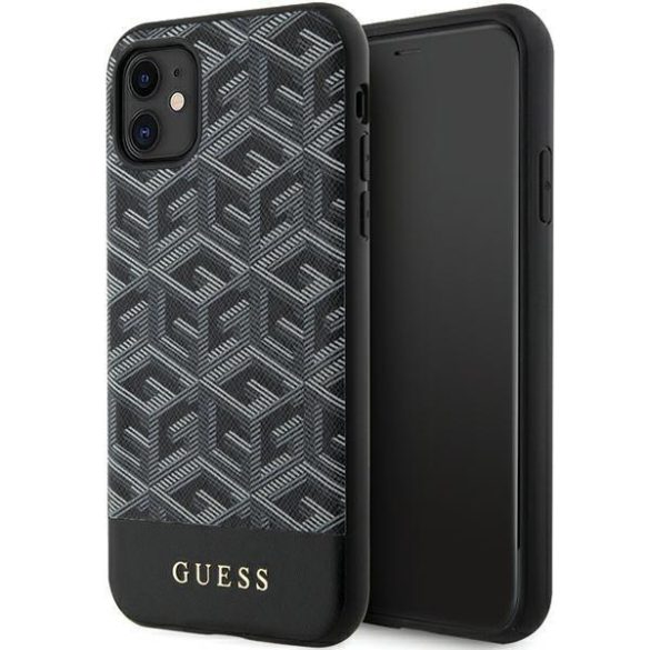 Guess GUHMN61HGCFSEK iPhone 11 / Xr 6.1" fekete keménytok GCube csíkos