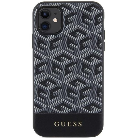 Guess GUHMN61HGCFSEK iPhone 11 / Xr 6.1" fekete keménytok GCube csíkos