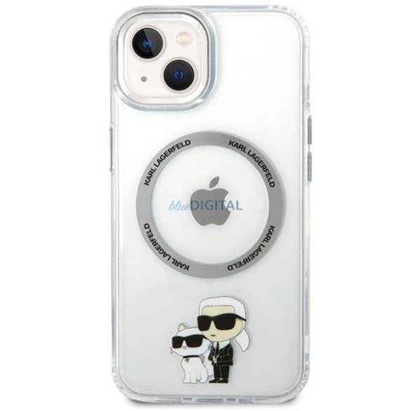 Karl Lagerfeld KLHMP13MHNKCIT iPhone 13 6.1" keménytok átlátszó Iconic Karl&Choupette Magsafe