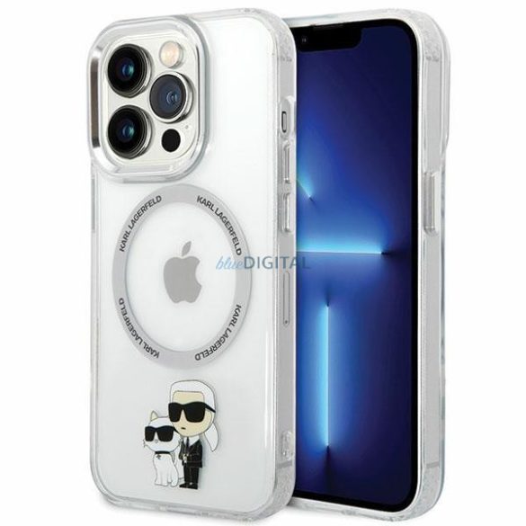 Karl Lagerfeld KLHMP13LHNKCIT iPhone 13 Pro 6.1" keménytok átlátszó Iconic Karl&Choupette Magsafe