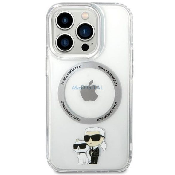Karl Lagerfeld KLHMP13LHNKCIT iPhone 13 Pro 6.1" keménytok átlátszó Iconic Karl&Choupette Magsafe