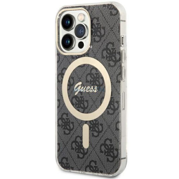 Guess GUHMP13LH4STK iPhone 13 Pro / 13 6.1" fekete keménytok 4G MagSafe