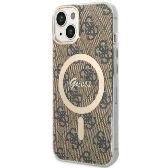 Guess GUHMP14SH4STW iPhone 14 6.1" barna keménytok 4G MagSafe