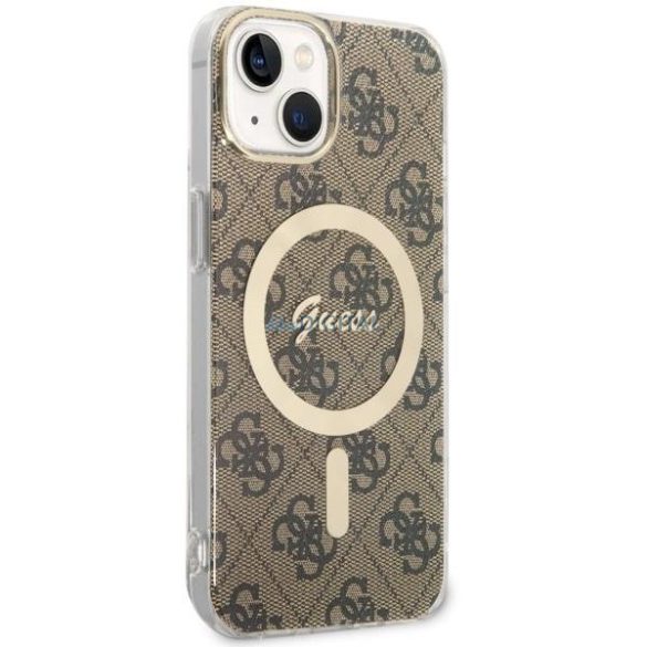 Guess GUHMP14SH4STW iPhone 14 6.1" barna keménytok 4G MagSafe