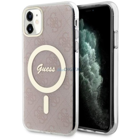 Guess GUHMN61H4STP iPhone 11 6.1" rózsaszín keménytok 4G MagSafe