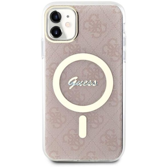 Guess GUHMN61H4STP iPhone 11 6.1" rózsaszín keménytok 4G MagSafe