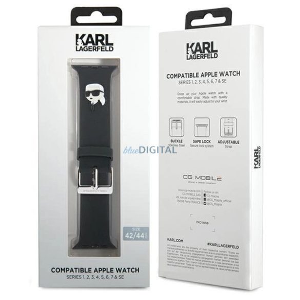 Karl Lagerfeld szíj Apple Watch 42/44/45/49mm - fekete