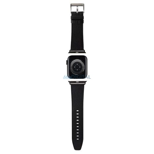Karl Lagerfeld Saffiano Monogram szíj Apple Watch 38/40/41mm - fekete