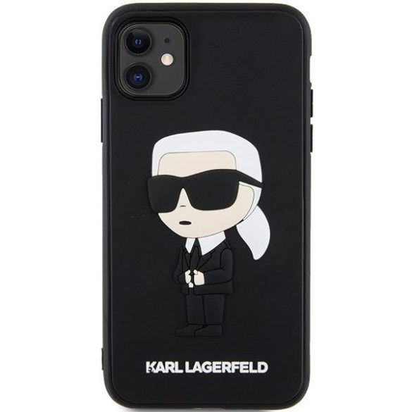 Karl Lagerfeld KLHCN613DRKINK iPhone 11 / Xr 6.1" fekete keménytok gumi ikonikus 3D