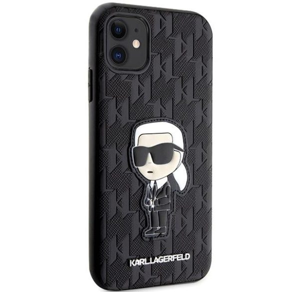 Karl Lagerfeld KLHCN61SAKHPKK iPhone 11 / Xr 6.1" fekete Saffiano monogram ikonikus tok