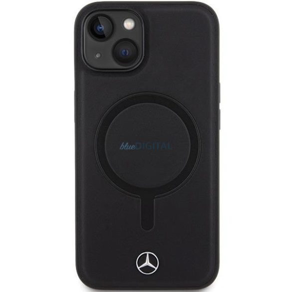 Mercedes MEHMP14Samsung Galaxy S23RCMK tok iPhone 14 - fekete Sima bőr MagSafe