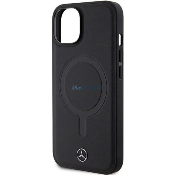 Mercedes MEHMP14Samsung Galaxy S23RCMK tok iPhone 14 - fekete Sima bőr MagSafe