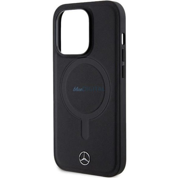 Mercedes MEHMP14X23RCMK tok iPhone 14 Pro Max 6.7" - fekete Sima bőr MagSafe