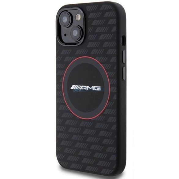 AMG szilikon szénszálas mintás MagSafe tok iPhone 15/14/13 - Fekete