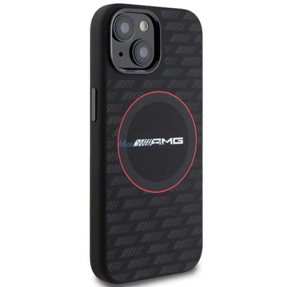 AMG szilikon szénszálas mintás MagSafe tok iPhone 15/14/13 - Fekete