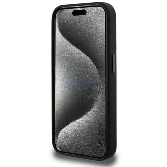 AMG szilikon MagSafe tok nagyméretű rombuszmintával iPhone 15 Pro - fekete