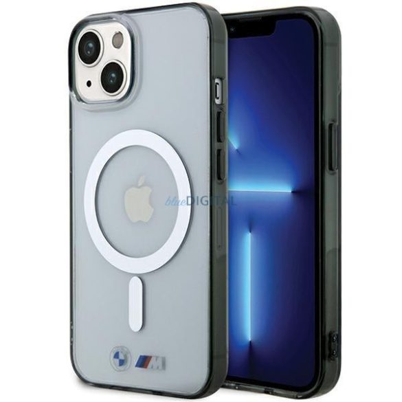 BMW BMHMP15SHCRS iPhone 15 6.1" átlátszó keménytok Ezüst gyűrű MagSafe