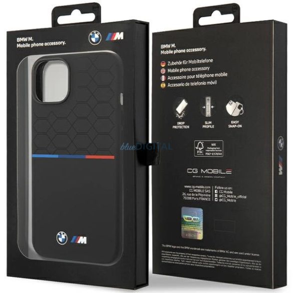 BMW M szilikon mintás MagSafe tok iPhone 15/14/13 készülékhez - fekete