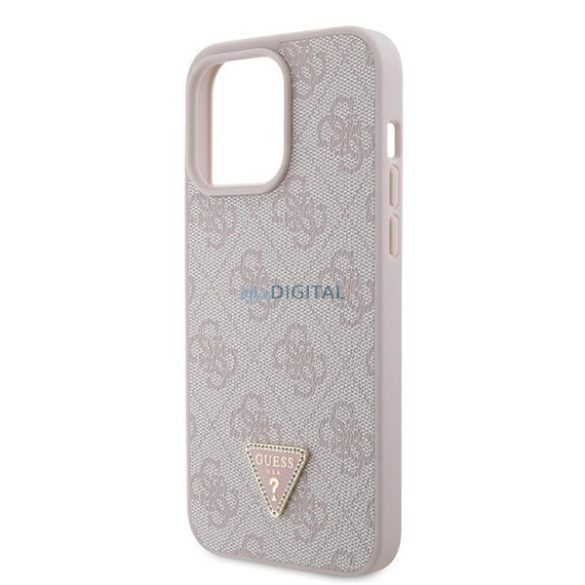 Guess GUHCP15XP4TDPP iPhone 15 Pro Max 6.7" rózsaszín keménytok bőr 4G Diamond Triangle