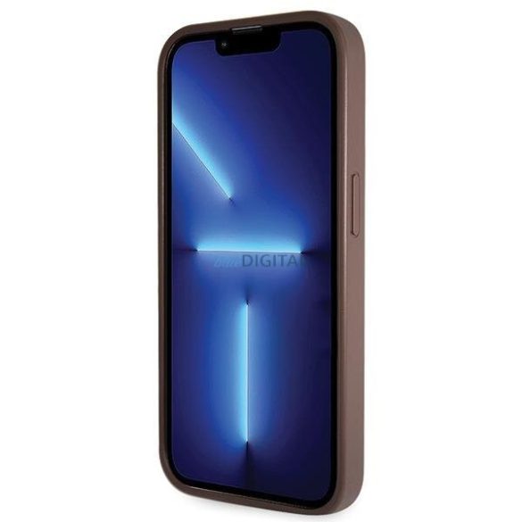 Guess GUHCP15XP4TDSCPW iPhone 15 Pro Max 6.7" barna keménytok kereszttartó 4G fém logó