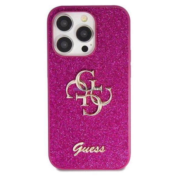Guess Glitter Script Big 4G tok iPhone 15 Pro - lila