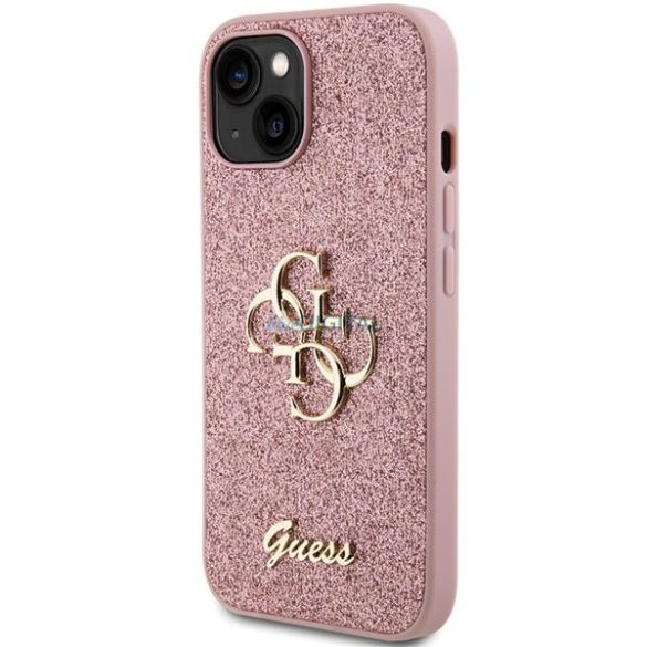 Guess GUHCP15MHG4SGP iPhone 15 Plus 6.7" rózsaszín keménytok Glitter Script Big 4G