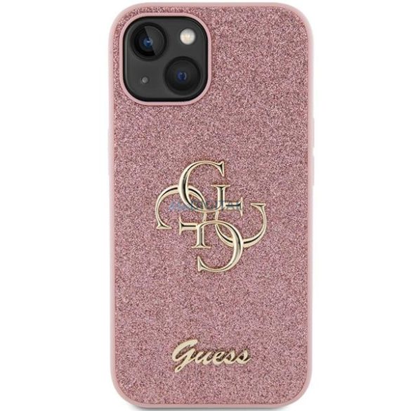 Guess GUHCP15MHG4SGP iPhone 15 Plus 6.7" rózsaszín keménytok Glitter Script Big 4G