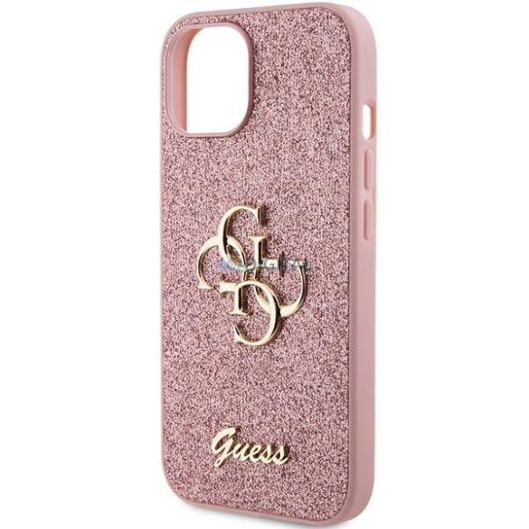 Guess GUHCP15MHG4SGP iPhone 15 Plus 6.7" rózsaszín keménytok Glitter Script Big 4G