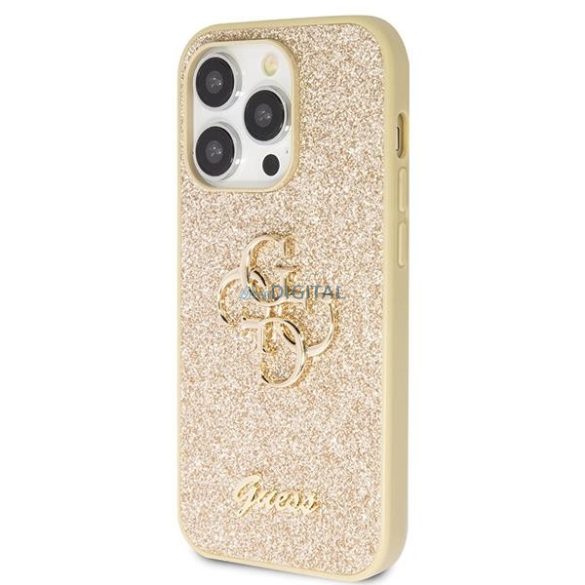 Guess GUHCP14LHG4SGD tok iPhone 14 Pro - arany csillogó írás Big 4G