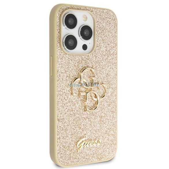 Guess GUHCP14LHG4SGD tok iPhone 14 Pro - arany csillogó írás Big 4G