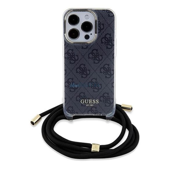 Guess Crossbody Cord 4G Print case iPhone 15 Pro Max - fekete tok