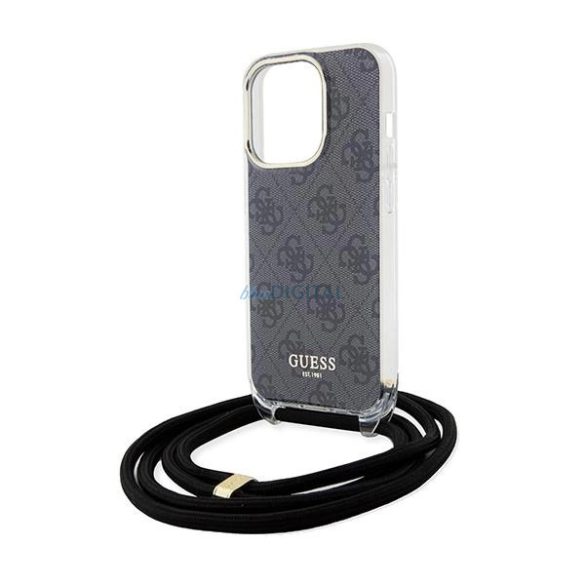 Guess Crossbody Cord 4G Print case iPhone 15 Pro Max - fekete tok