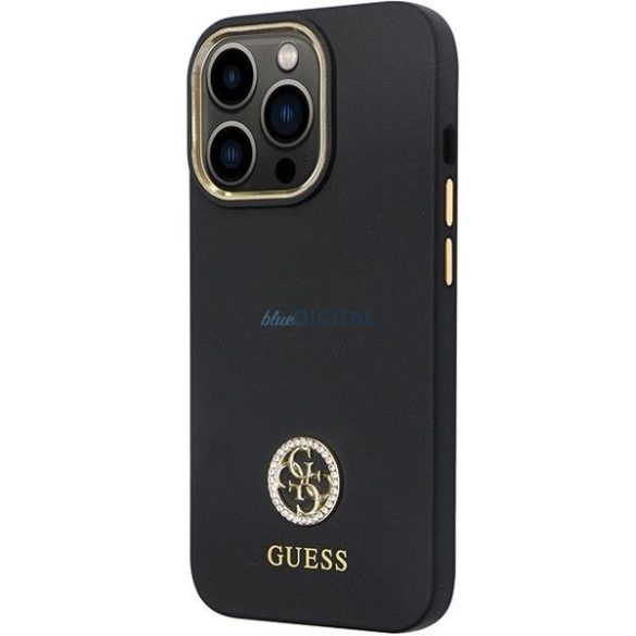 Guess GUHCP13XM4DGPK tok iPhone 13 Pro Max 6.7" - fekete Szilikon Logo Strass 4G