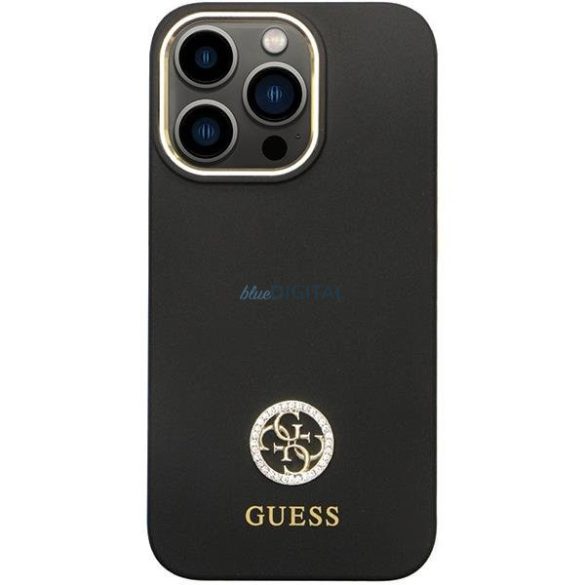 Guess GUHCP13XM4DGPK tok iPhone 13 Pro Max 6.7" - fekete Szilikon Logo Strass 4G