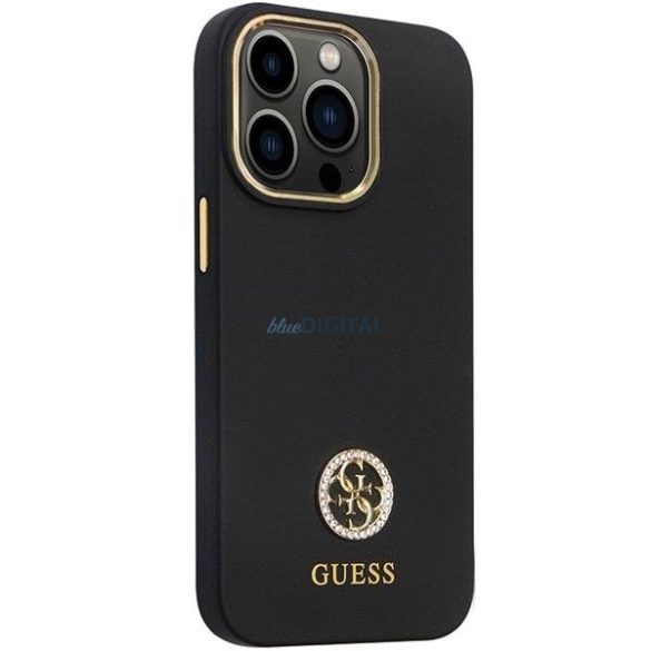 Guess GUHCP13XM4DGPK tok iPhone 13 Pro Max 6.7" - fekete Szilikon Logo Strass 4G